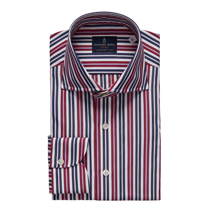 Stripped Cotton Poplin Dress Shirt