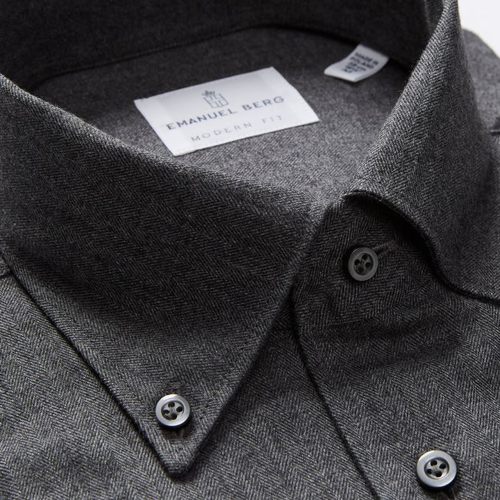 Solid Cotton Flannel Shirt