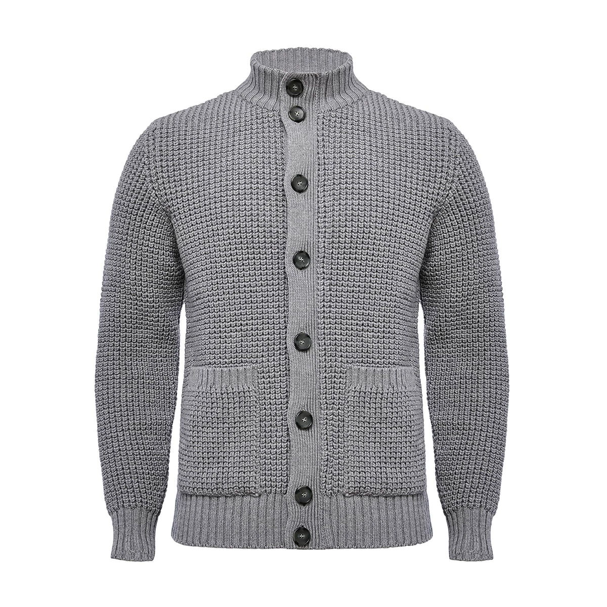 Premium Merino Wool Hybrid Cardigan in Grey — Emanuel Berg