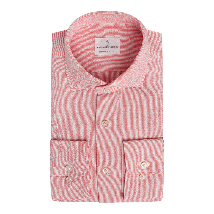 Striped Seersucker Casual Shirt