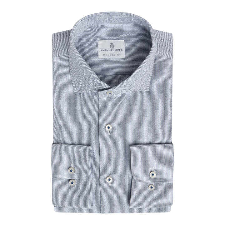 Striped Seersucker Casual Shirt