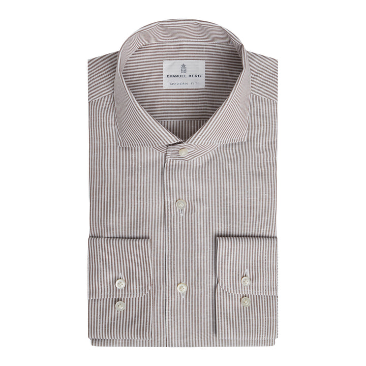 Cotton-Linen Striped Casual Shirt