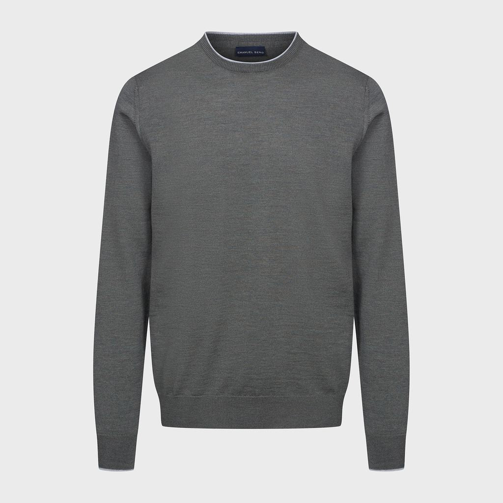 Light Gauge Crewneck in 226 DARK GREEN — Emanuel Berg