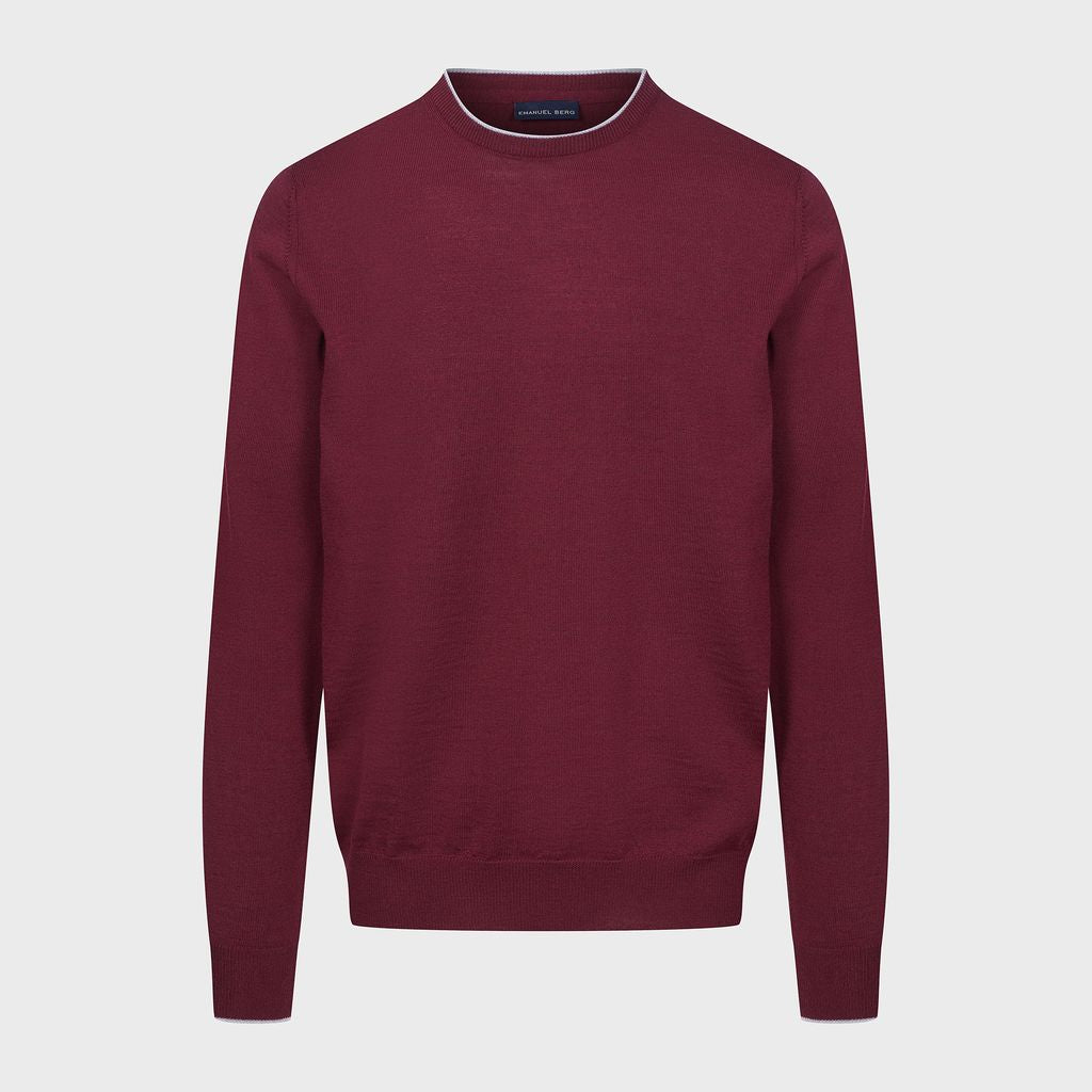 Light Gauge Crewneck in 226 DARK RED — Emanuel Berg