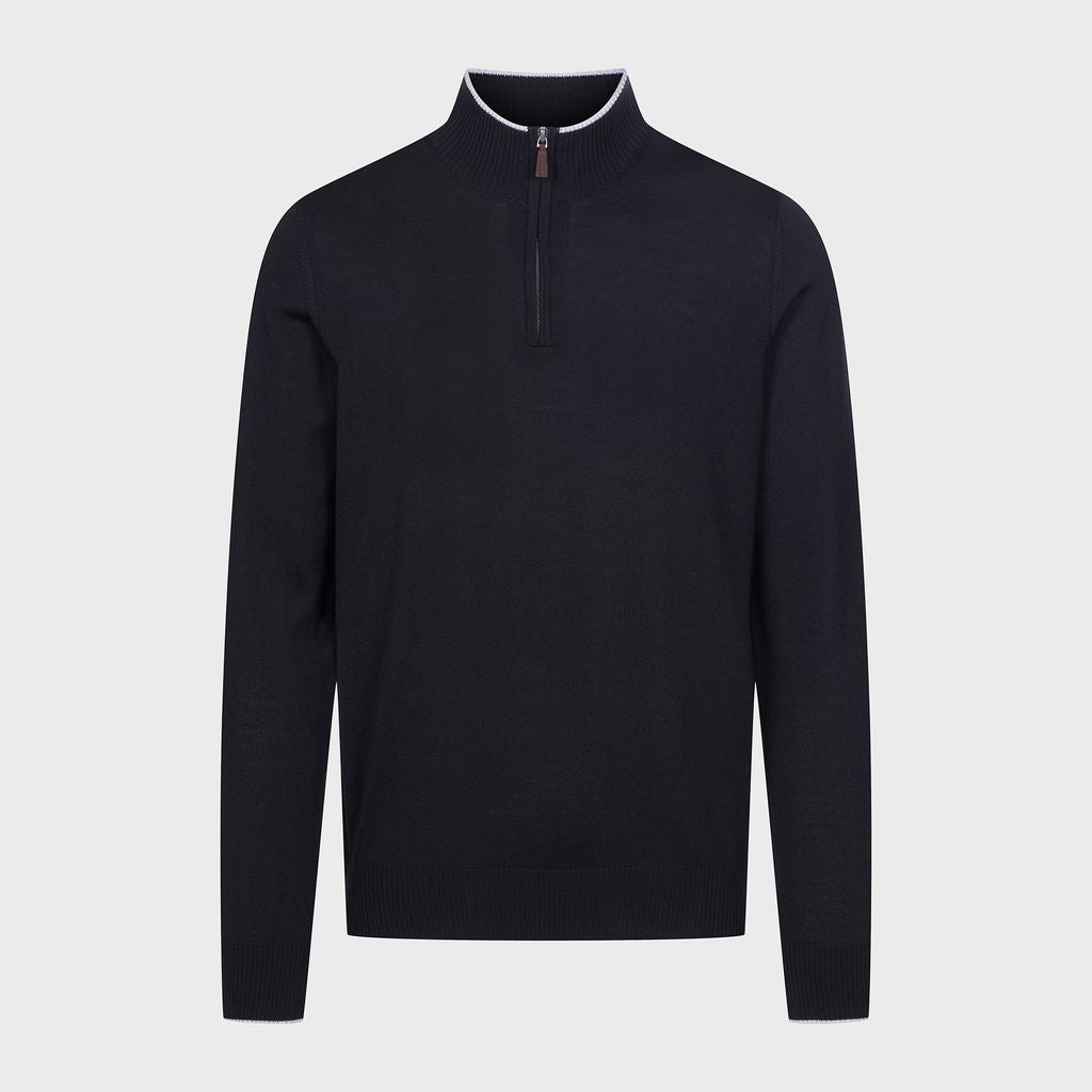 Light Gauge High Neck with Zipper in 000 BLACK — Emanuel Berg