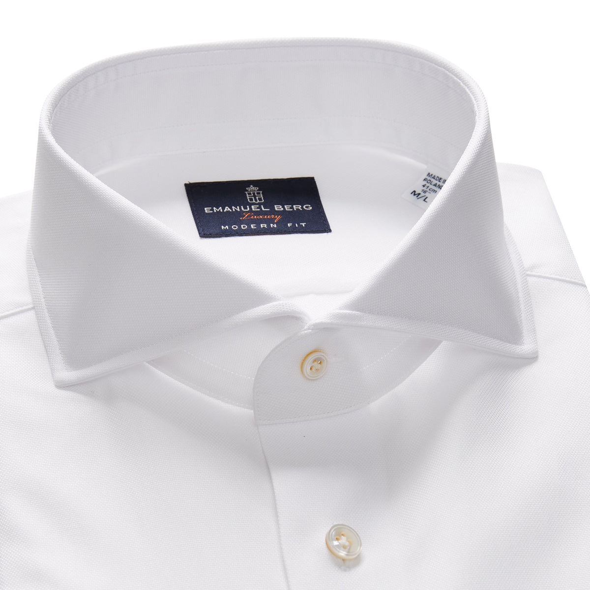 PREMIUM LUXURY DRESS SHIRT in White — Emanuel Berg