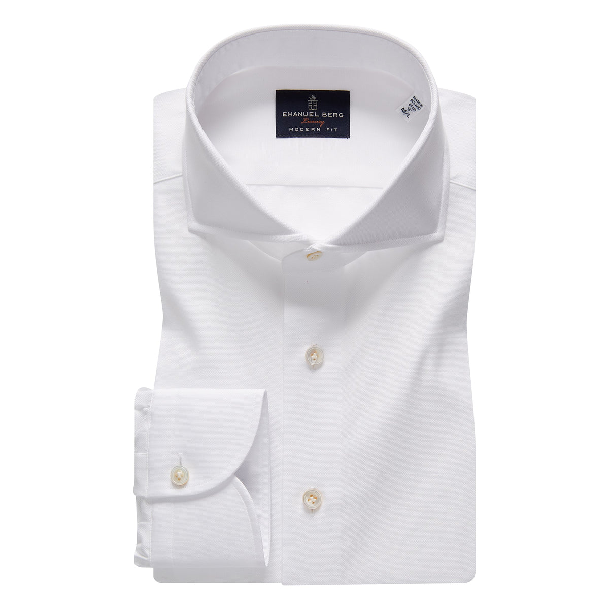 PREMIUM LUXURY DRESS SHIRT in White — Emanuel Berg