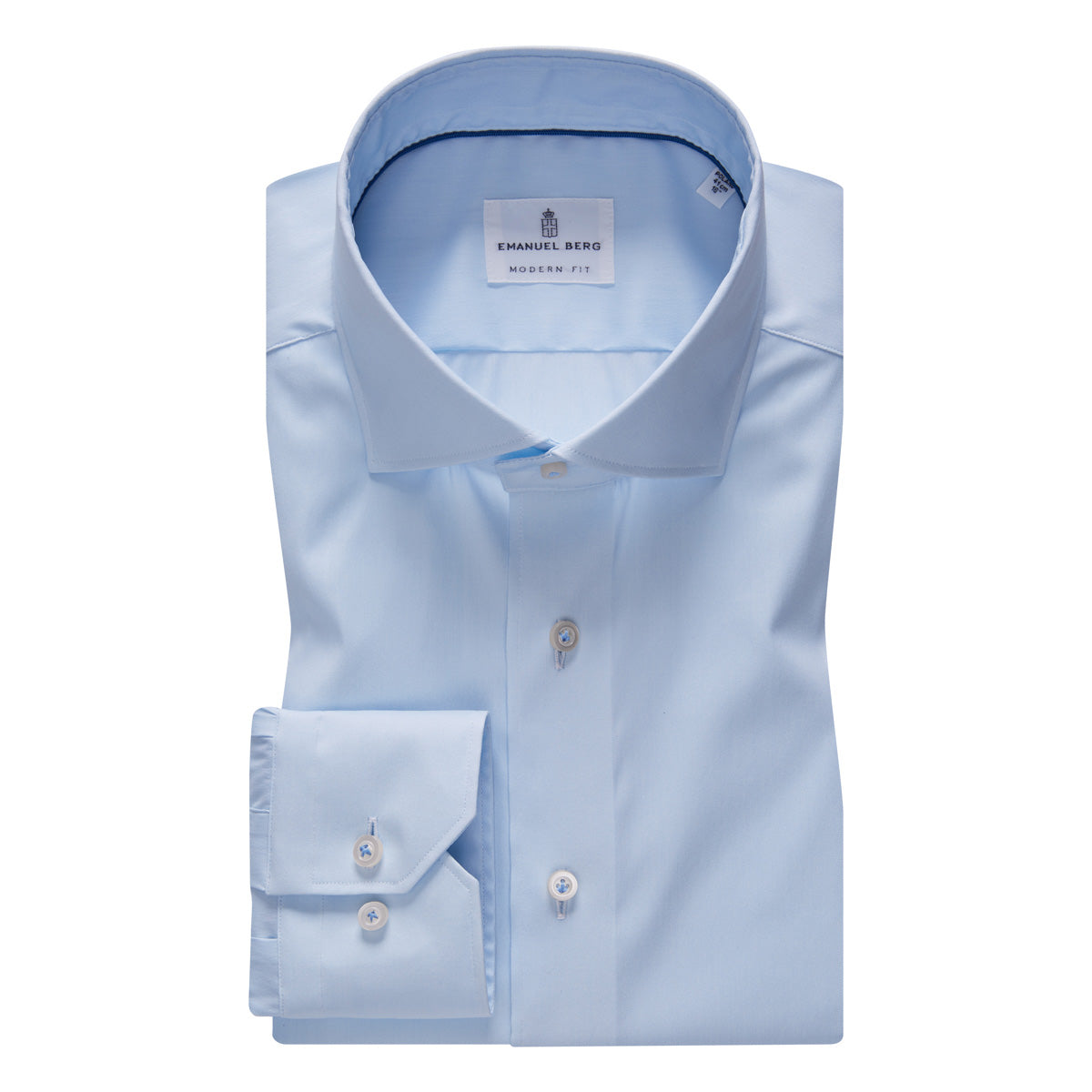 Modern Performance Stretch Dress Shirt in Light Pastel Blue — Emanuel Berg