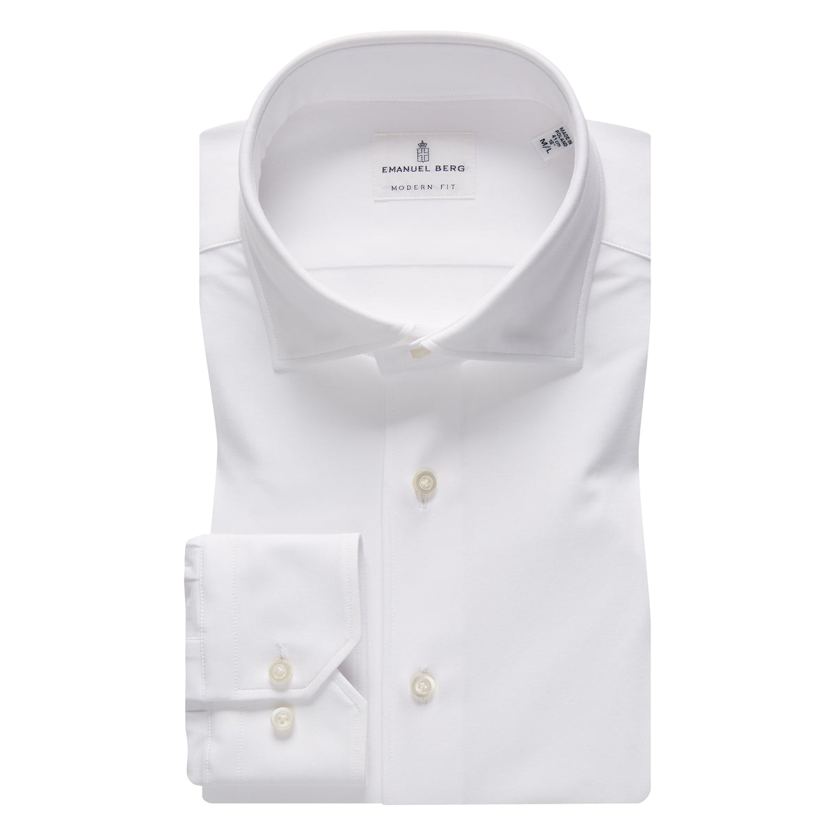 Modern 4Flex Stretch Knit Shirt in White — Emanuel Berg