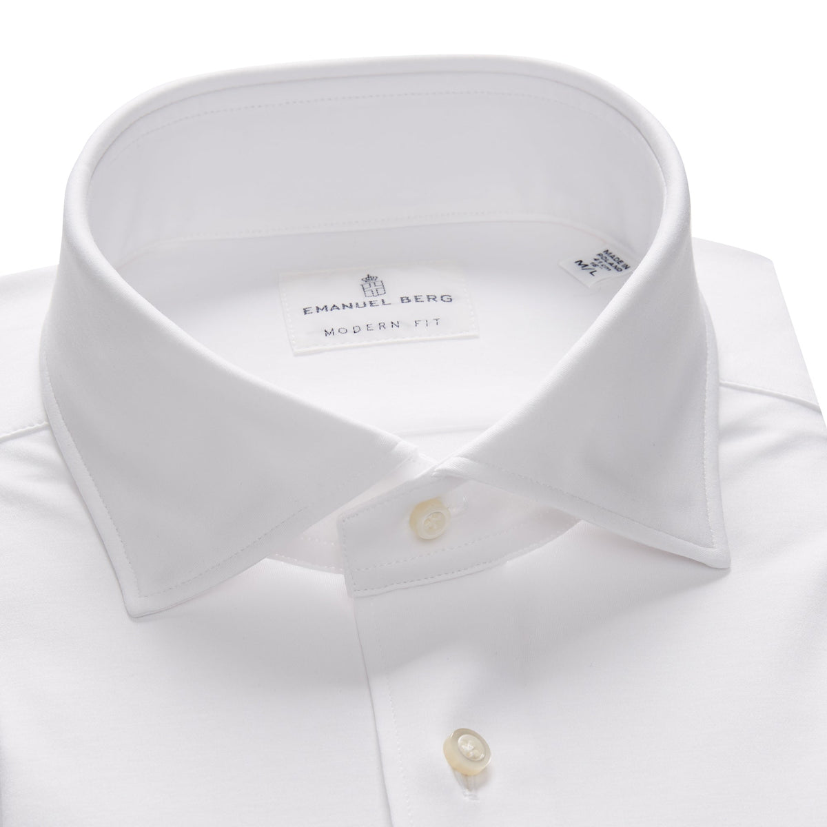 Modern 4Flex Stretch Knit Shirt in White — Emanuel Berg