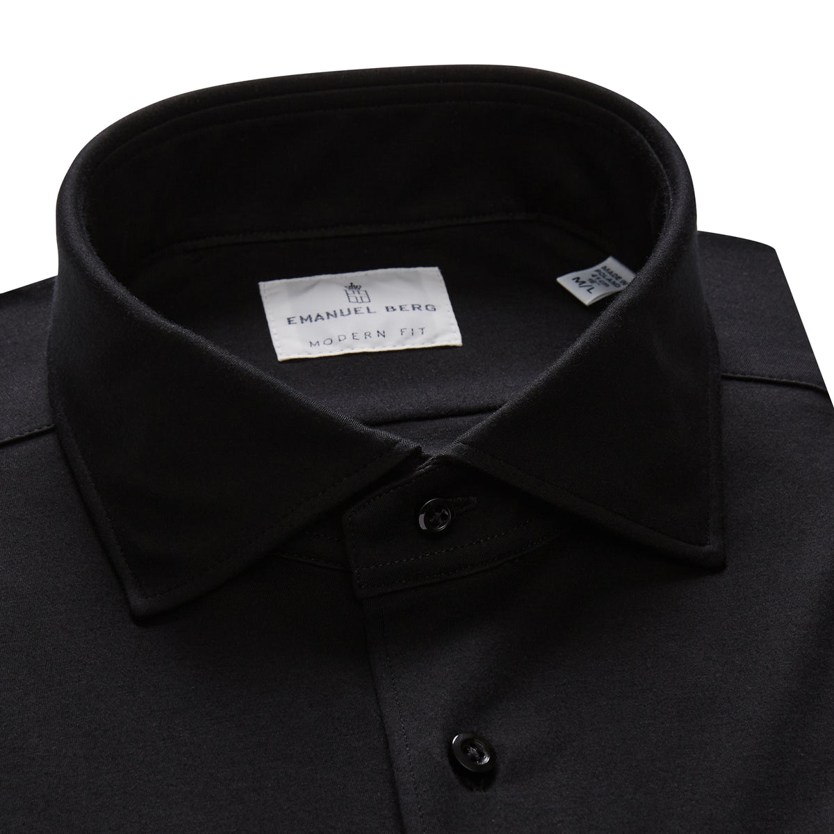Modern 4Flex Stretch Knit Shirt in Black — Emanuel Berg