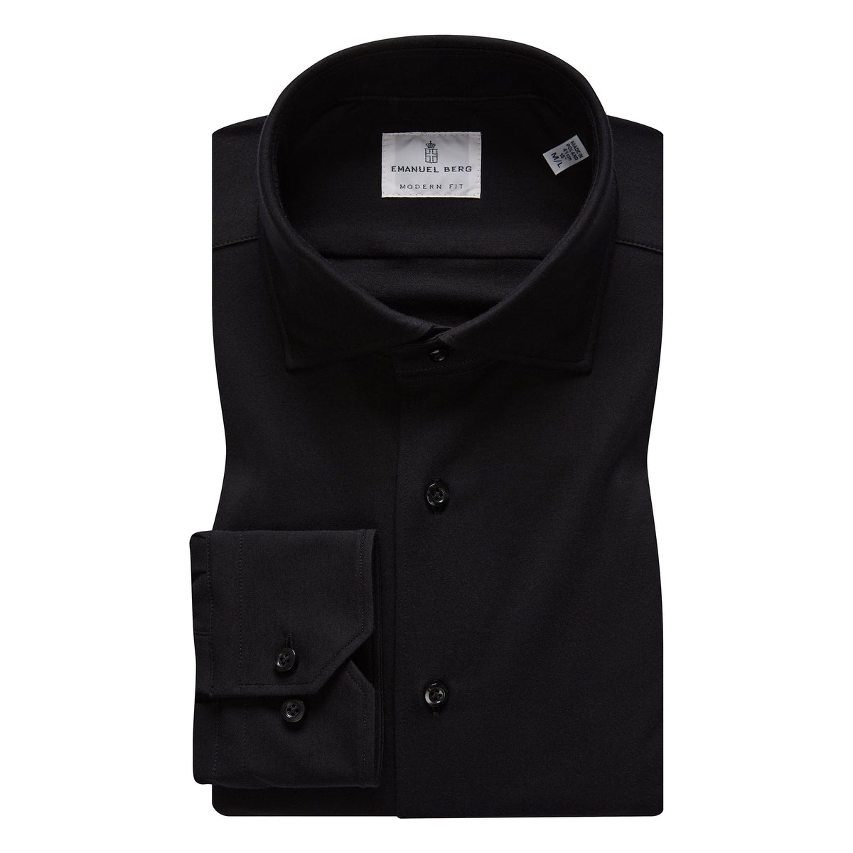 Modern 4Flex Stretch Knit Shirt in Black — Emanuel Berg