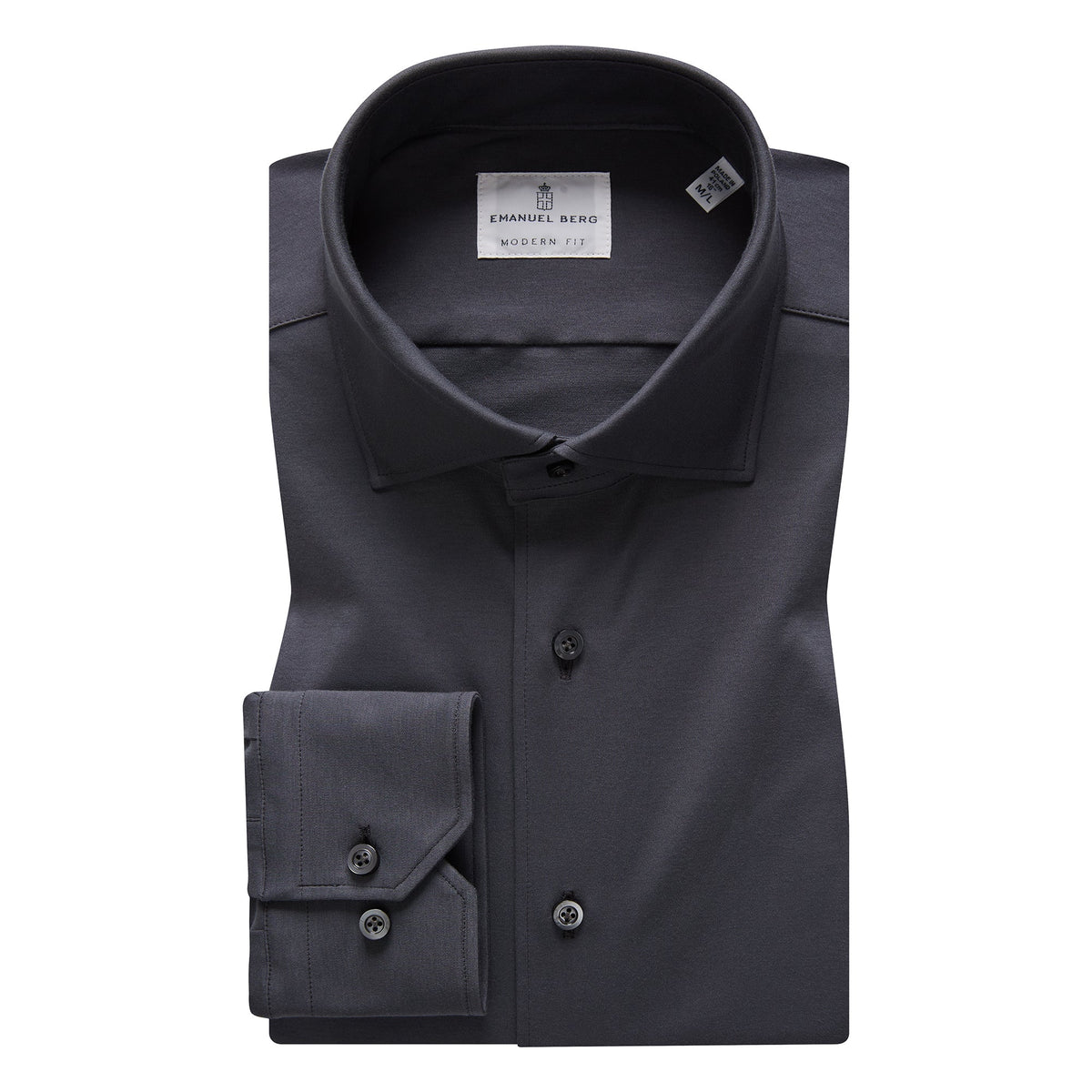 Modern 4Flex Stretch Knit Shirt in Charcoal — Emanuel Berg
