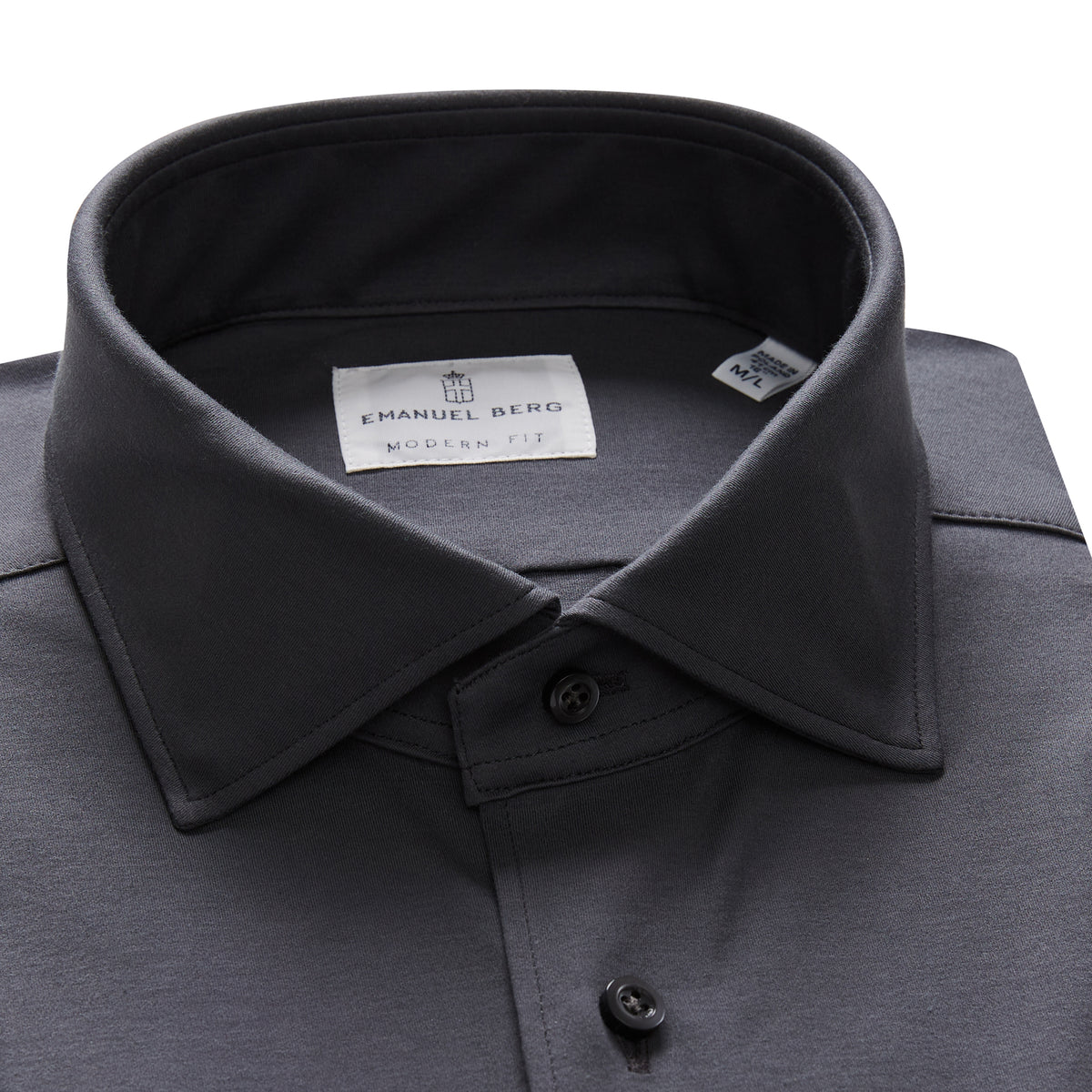 Modern 4Flex Stretch Knit Shirt in Charcoal — Emanuel Berg