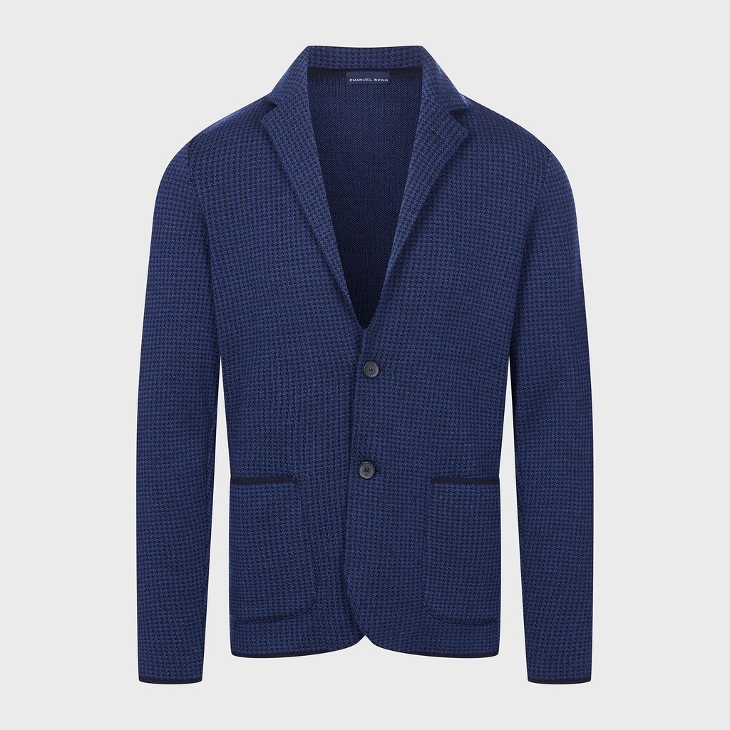 Houndstooth Merino Swacket — Navy in Navy — Emanuel Berg