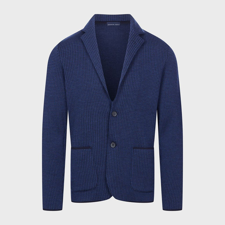 Houndstooth Merino Swacket — Navy in Navy — Emanuel Berg
