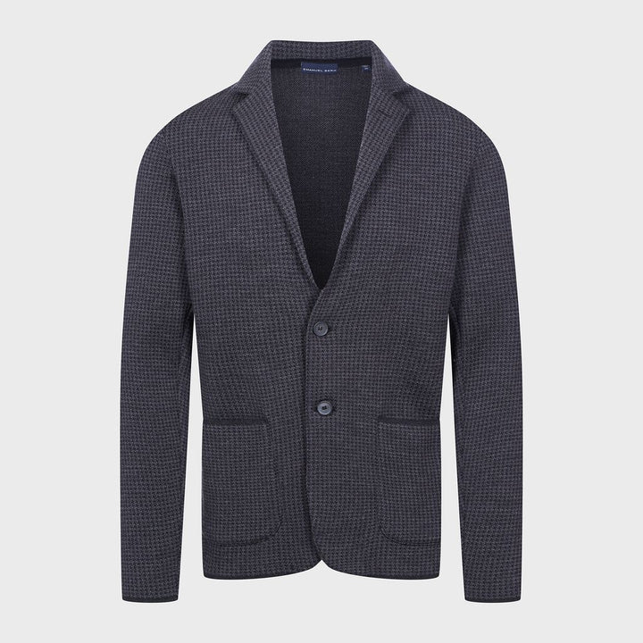 Houndstooth Merino Swacket — Charcoal in Charcoal — Emanuel Berg