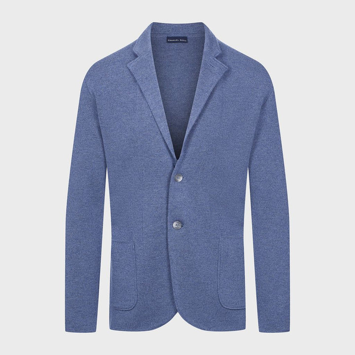 Merino Two-Button Swacket — Dark Blue in Dark Blue — Emanuel Berg