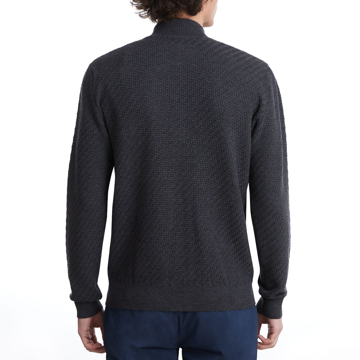 Lightweight Merino Wool Zip Cardigan in Medium Grey — Emanuel Berg