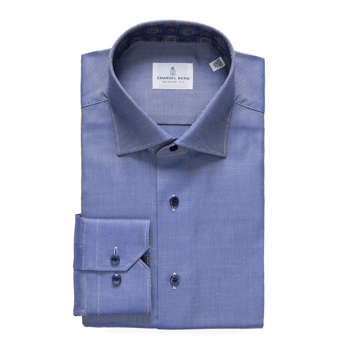 Contrast Collar Oxford Shirt in Dark Blue — Emanuel Berg