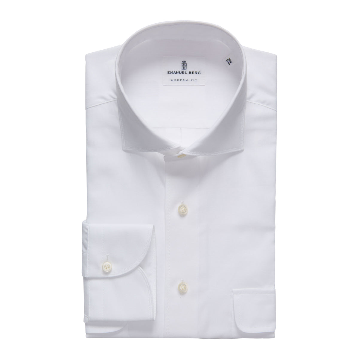 Textured Cotton Twill Flannel Shirt in White — Emanuel Berg