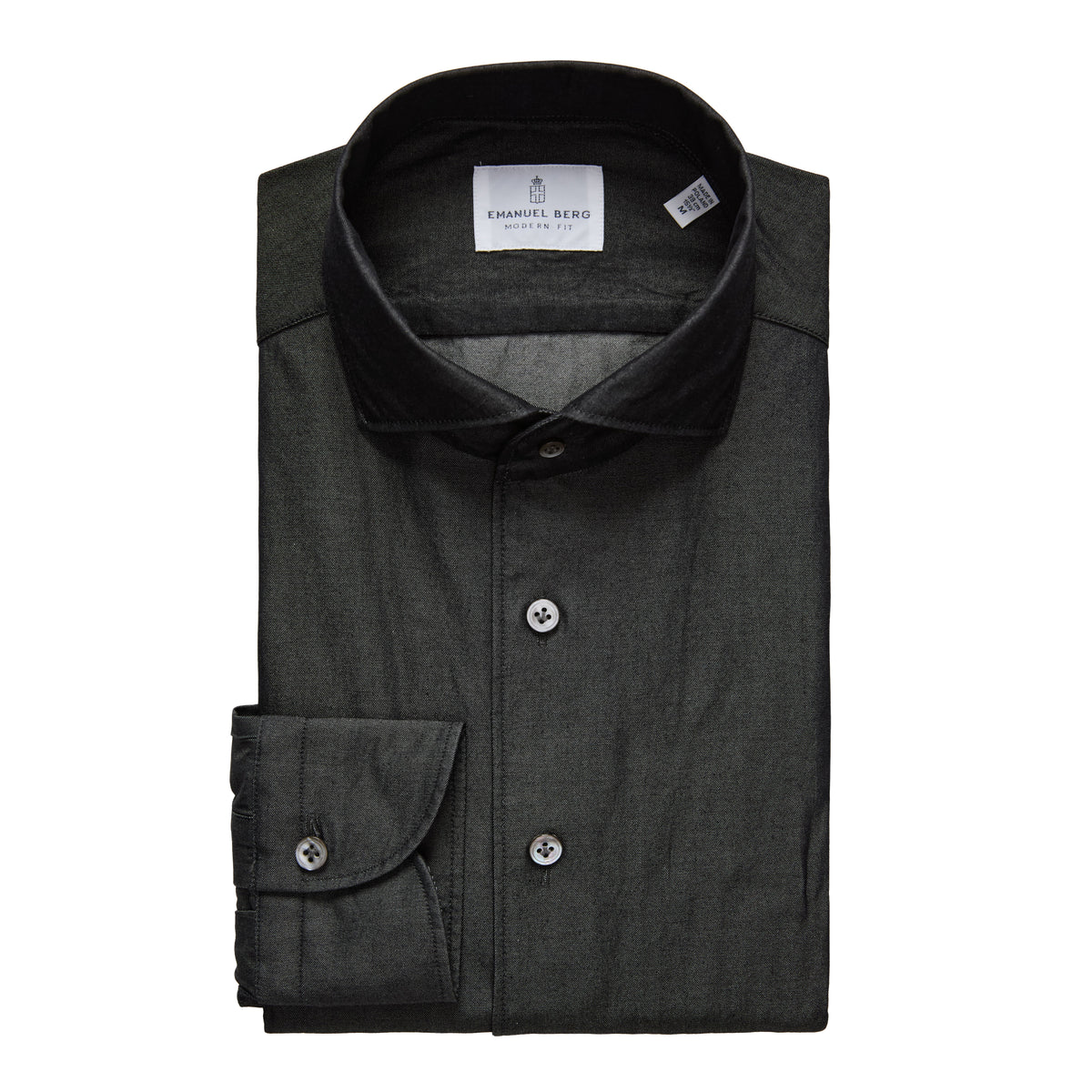 Denim Luxe Twill Shirt in Charcoal — Emanuel Berg