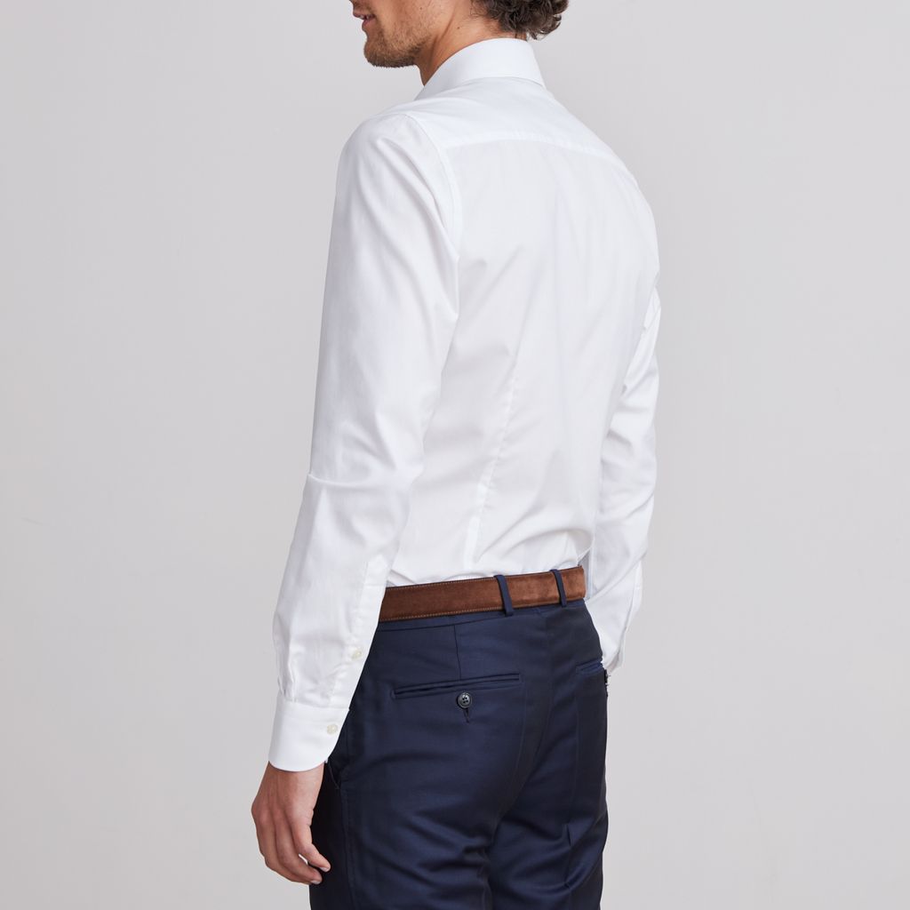 Yoga Twill Premium Stretch Shirt in White — Emanuel Berg