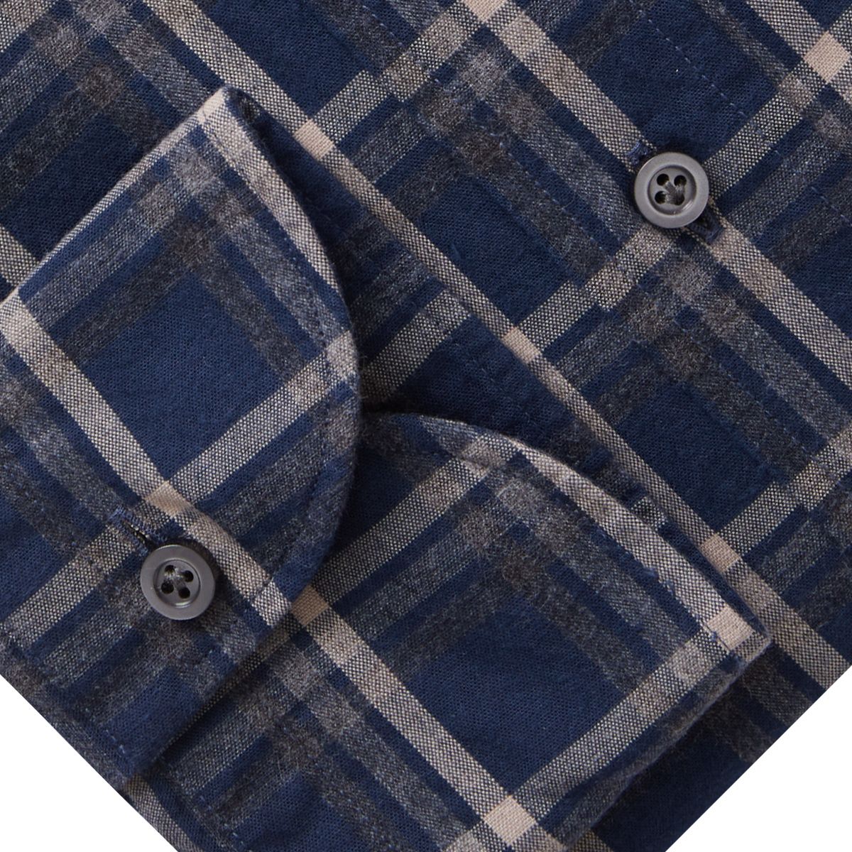 Plaid Oxford Shirt — Navy in Navy — Emanuel Berg