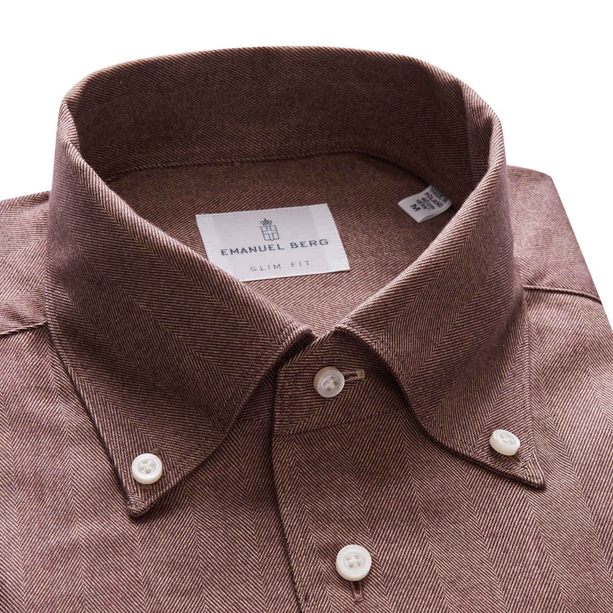 Herringbone Flannel Shirt in Medium Brown — Emanuel Berg