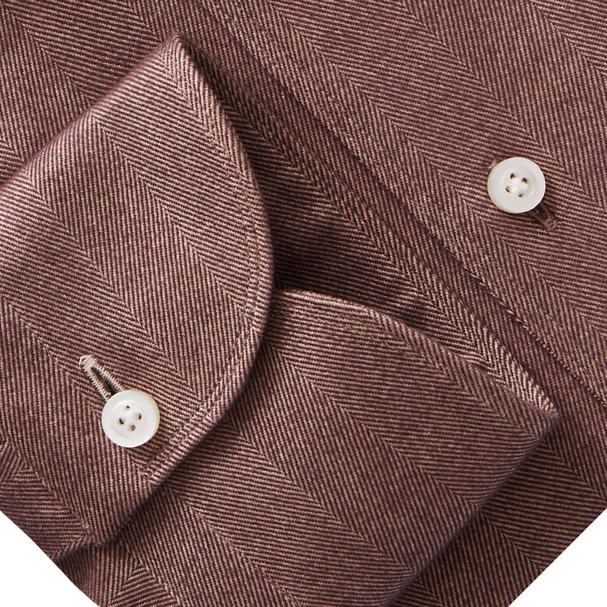 Herringbone Flannel Shirt in Medium Brown — Emanuel Berg