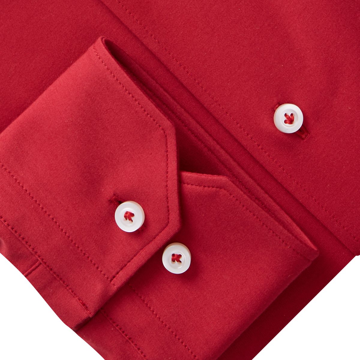 Long Sleeve Stretch Knit Shirt in Dark Red — Emanuel Berg