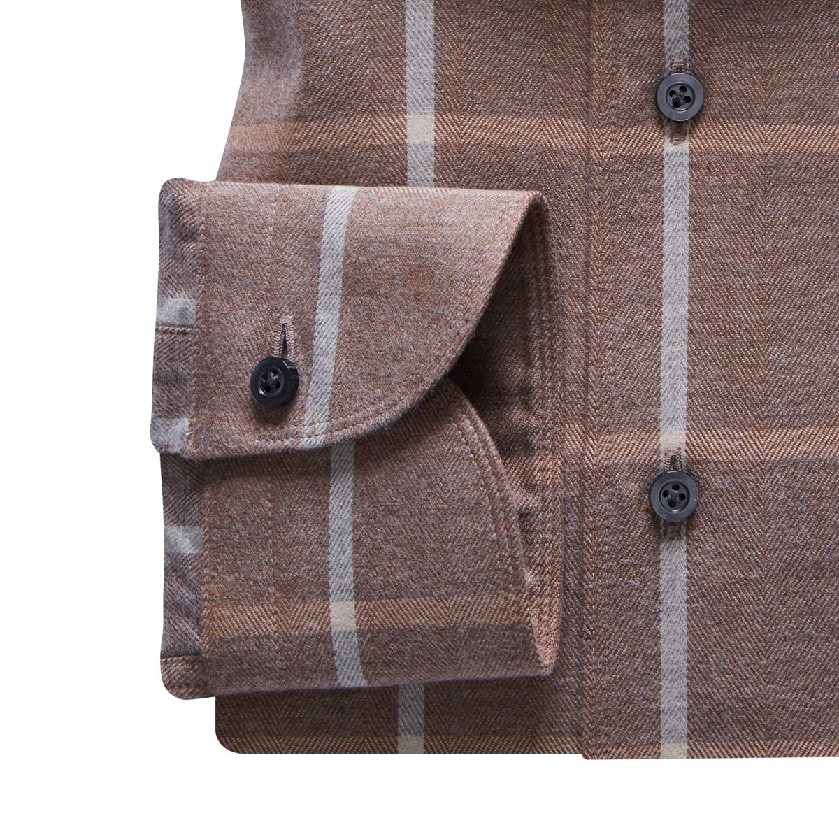 Brushed Casual Sartorial Shirt in Medium Brown — Emanuel Berg