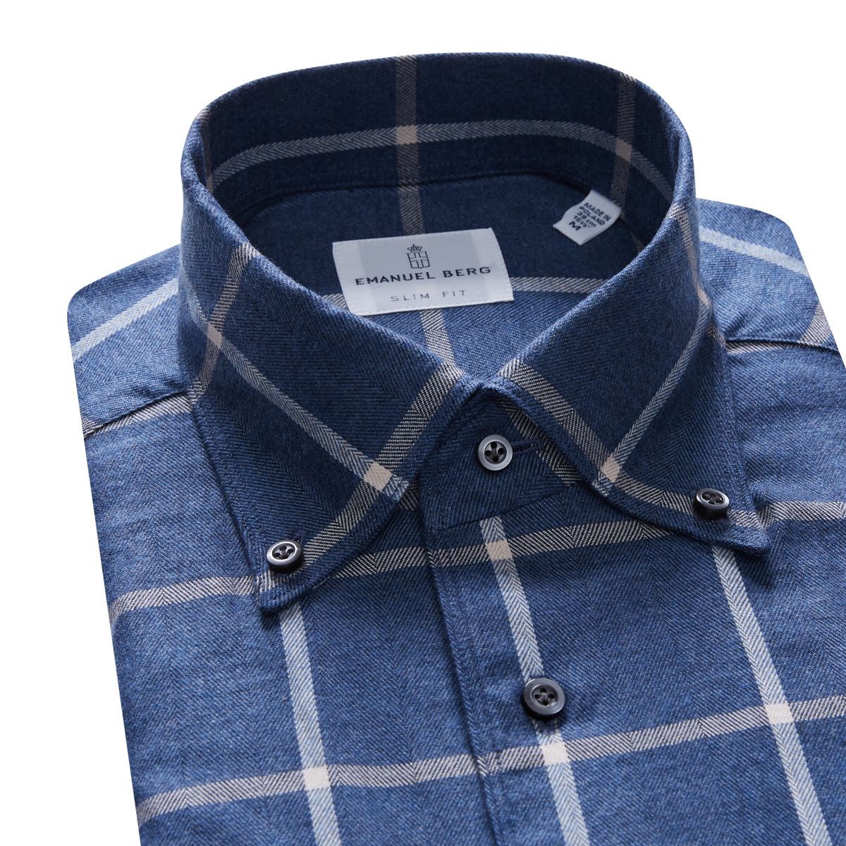 Brushed Casual Sartorial Shirt in Dark Blue — Emanuel Berg
