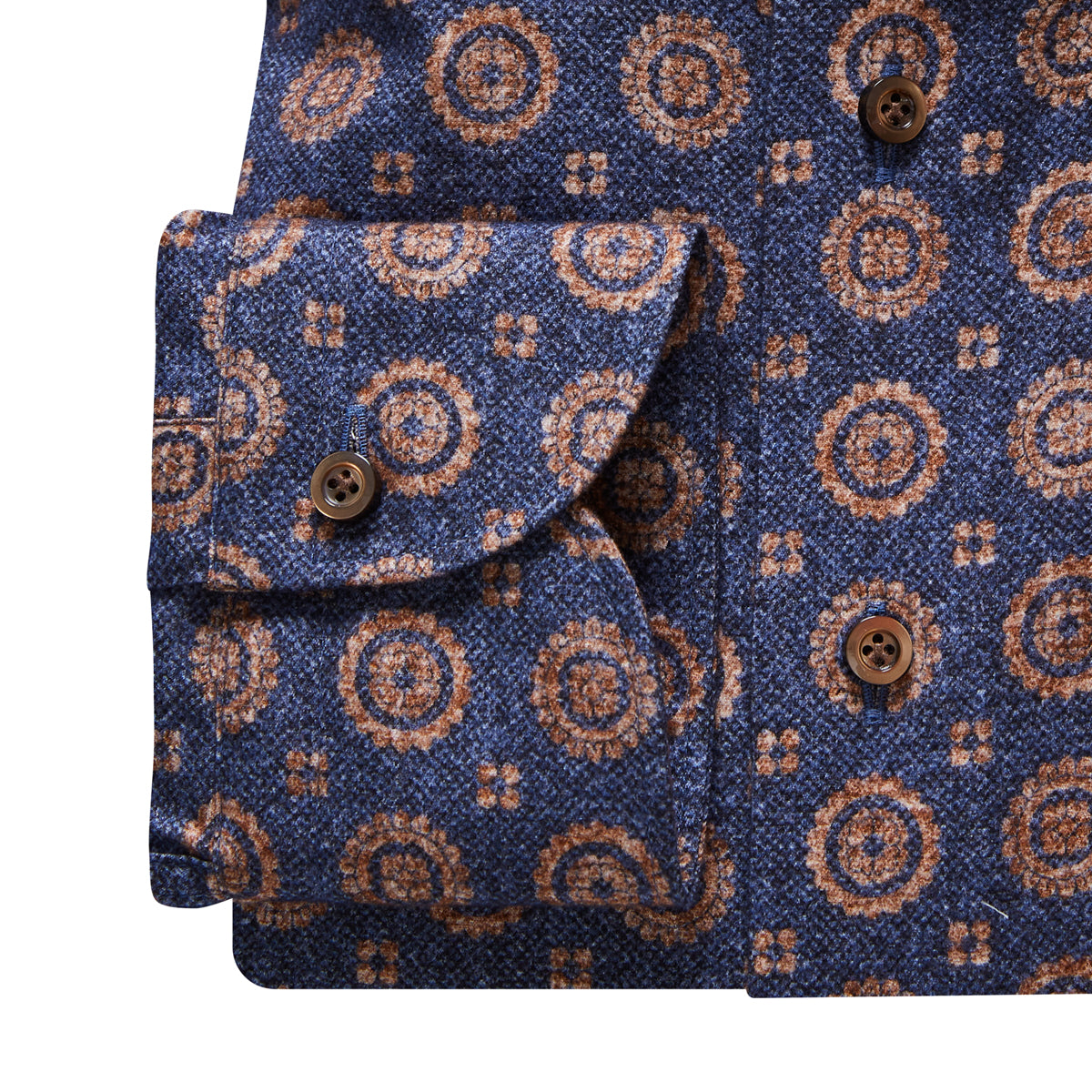 Tailored Brushed Cotton Twill Shirt in Dark Blue — Emanuel Berg