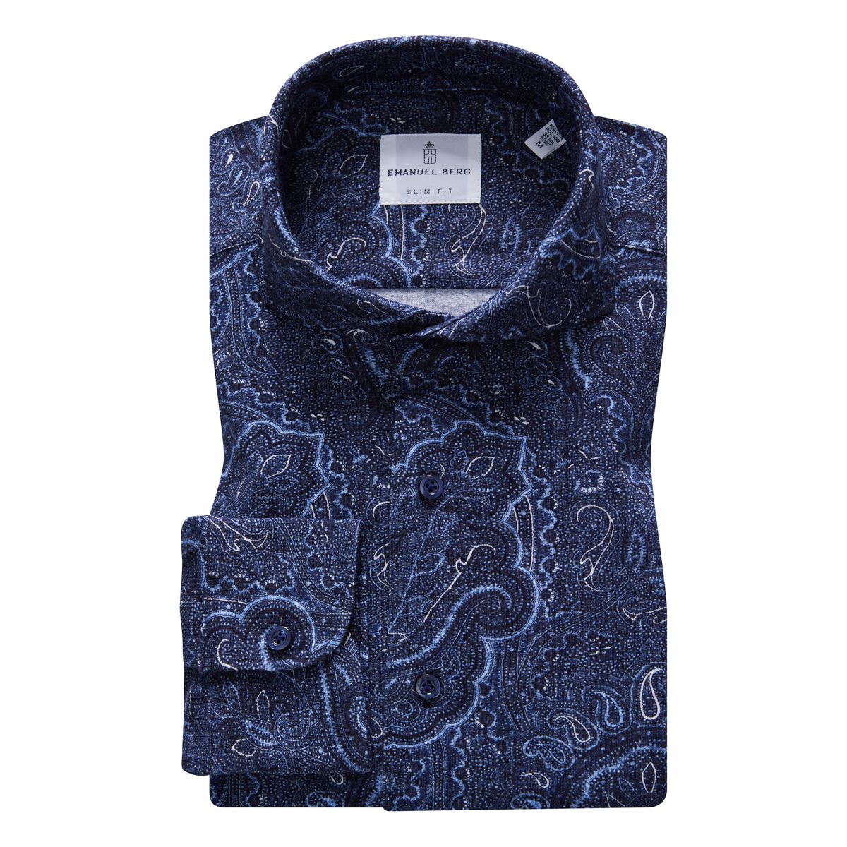 Stretch Jersey Knit Shirt in Navy — Emanuel Berg