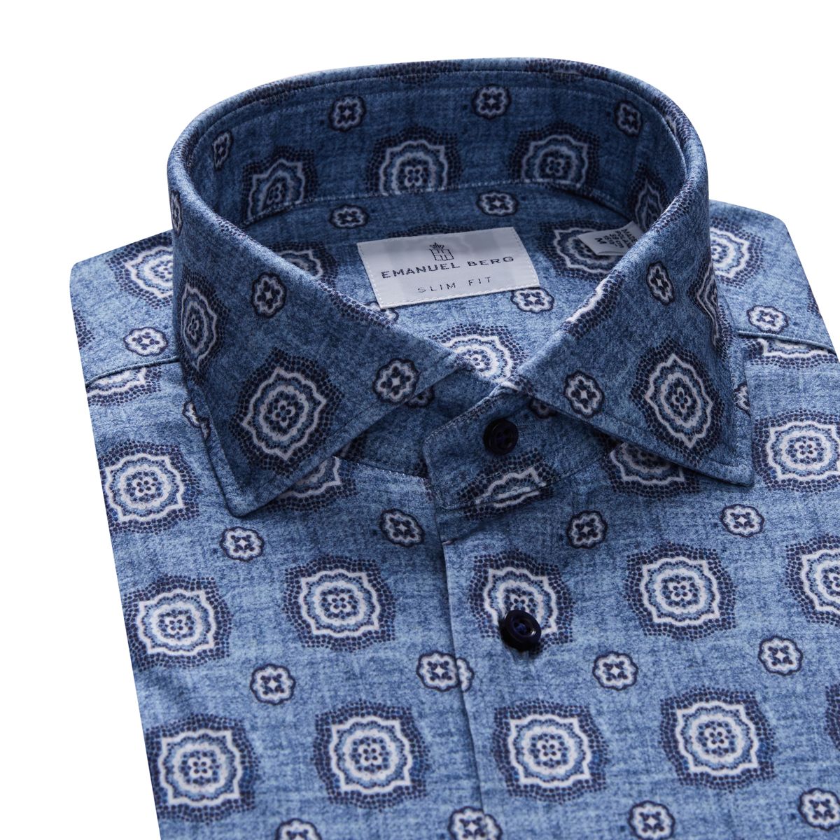 Modern 4Flex Stretch Knit Shirt in Medium Blue — Emanuel Berg