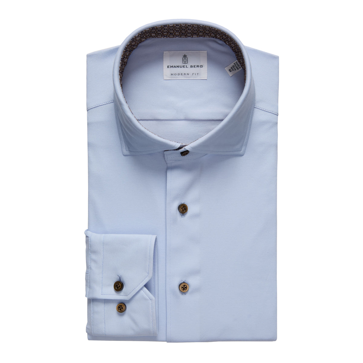 Modern 4Flex Stretch Knit Shirt in Light Pastel Blue — Emanuel Berg