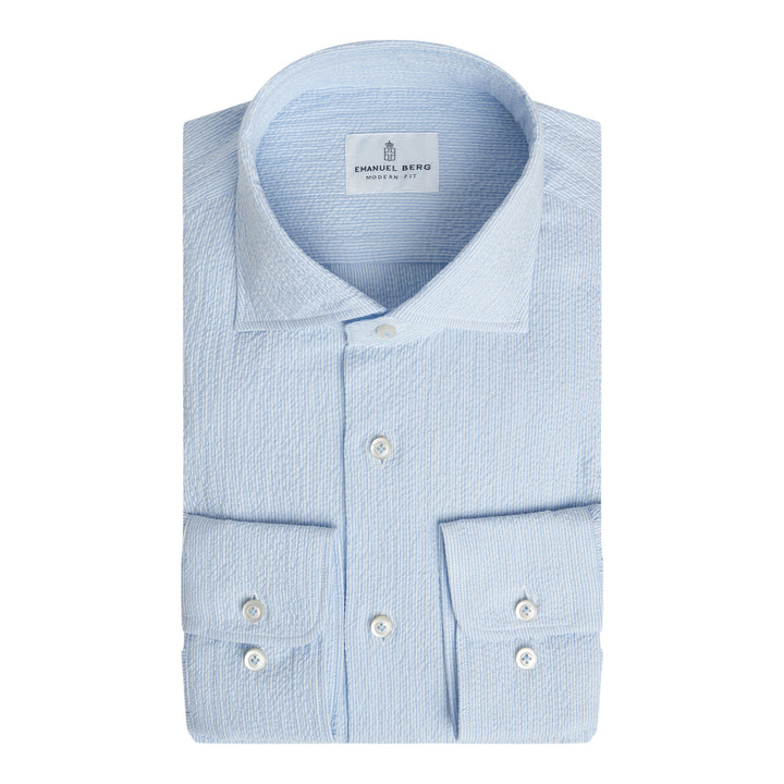 Striped Seersucker Casual Shirt