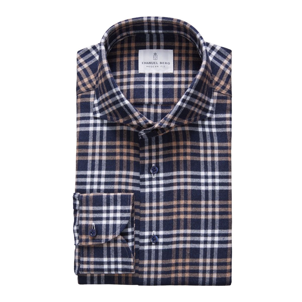 Ultra-Soft Brushed Twill Shirt in Navy — Emanuel Berg