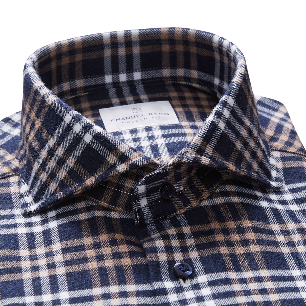 Ultra-Soft Brushed Twill Shirt in Navy — Emanuel Berg