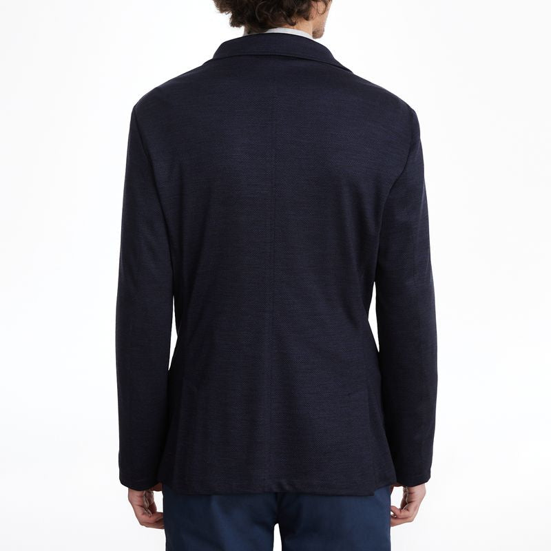 Wool D-Construcred Shirt Jacket in Navy — Emanuel Berg