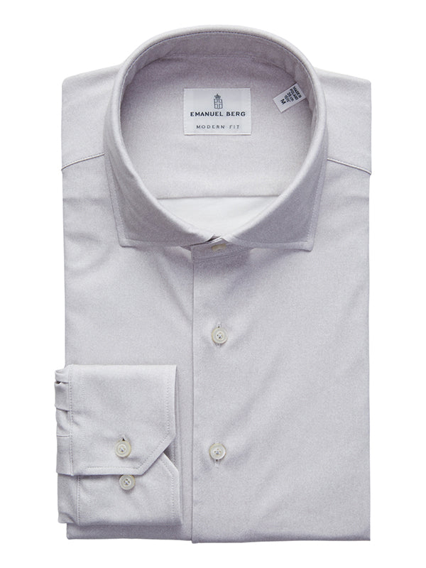 Modern 4Flex Stretch Knit Shirt in Light Grey — Emanuel Berg