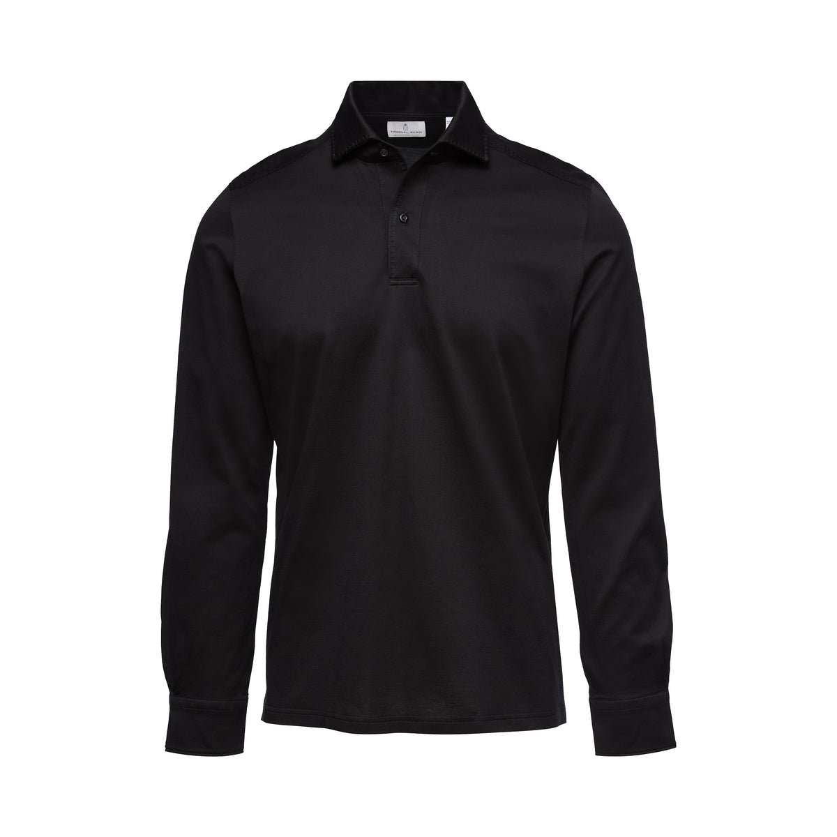 Jacquard Luxe Knit Polo in Black — Emanuel Berg