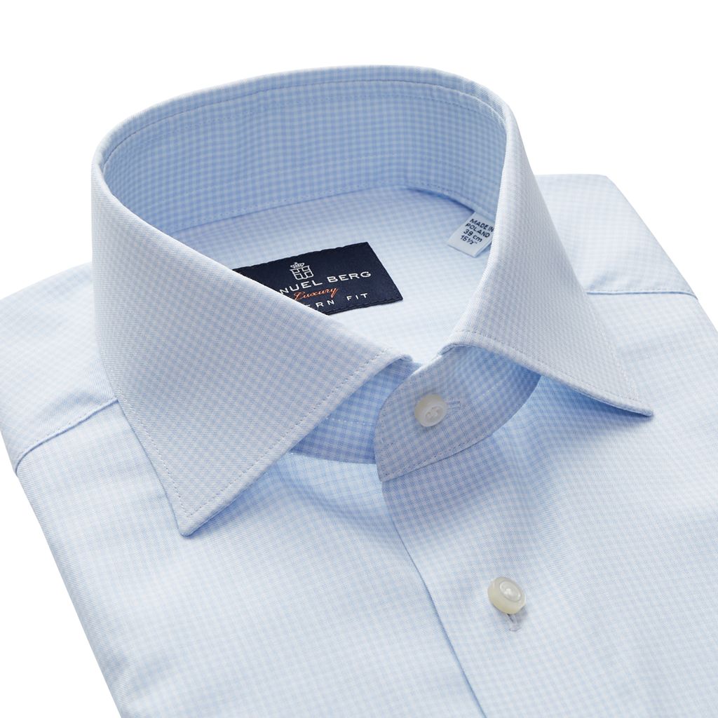 Yoga Twill Premium Stretch Shirt in Light Pastel Blue — Emanuel Berg