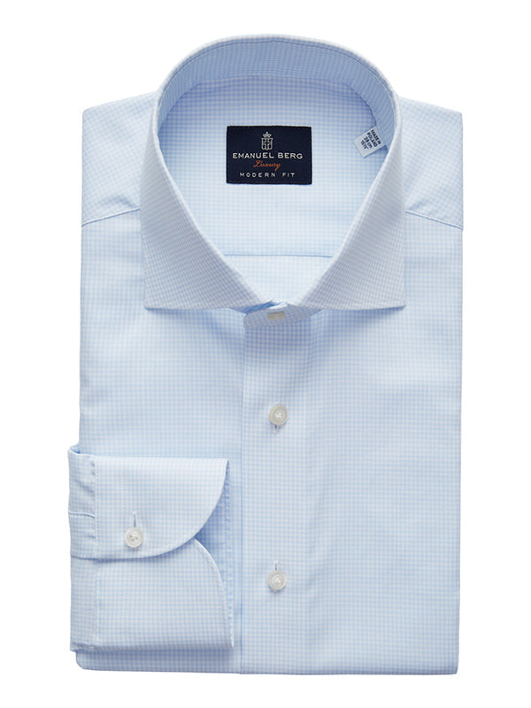 Yoga Twill Premium Stretch Shirt in Light Pastel Blue — Emanuel Berg