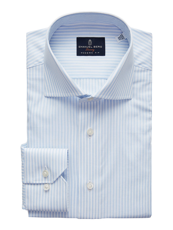 Yoga Twill Premium Stretch Shirt in Light Pastel Blue — Emanuel Berg