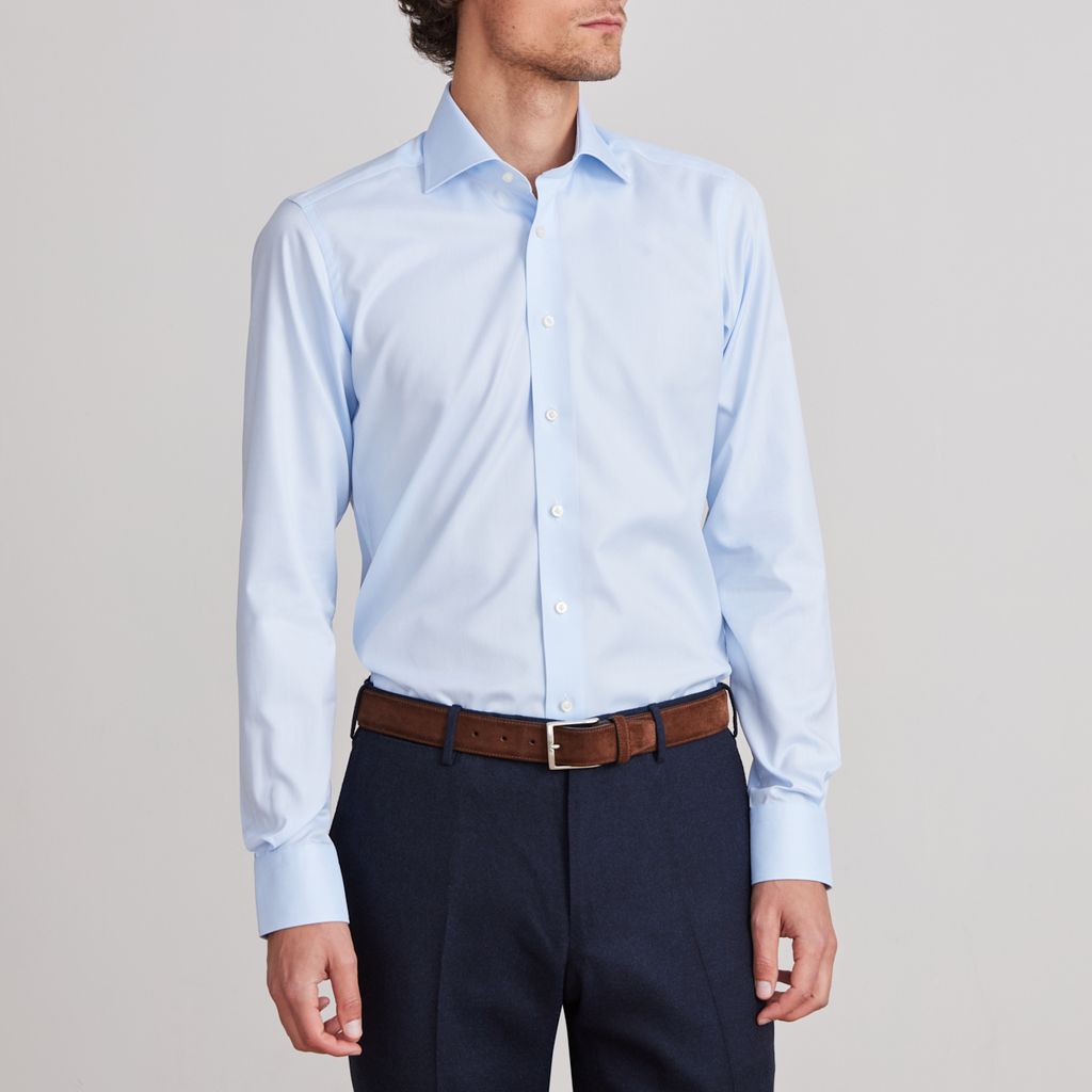 Yoga Twill Premium Stretch Shirt in Light Pastel Blue — Emanuel Berg