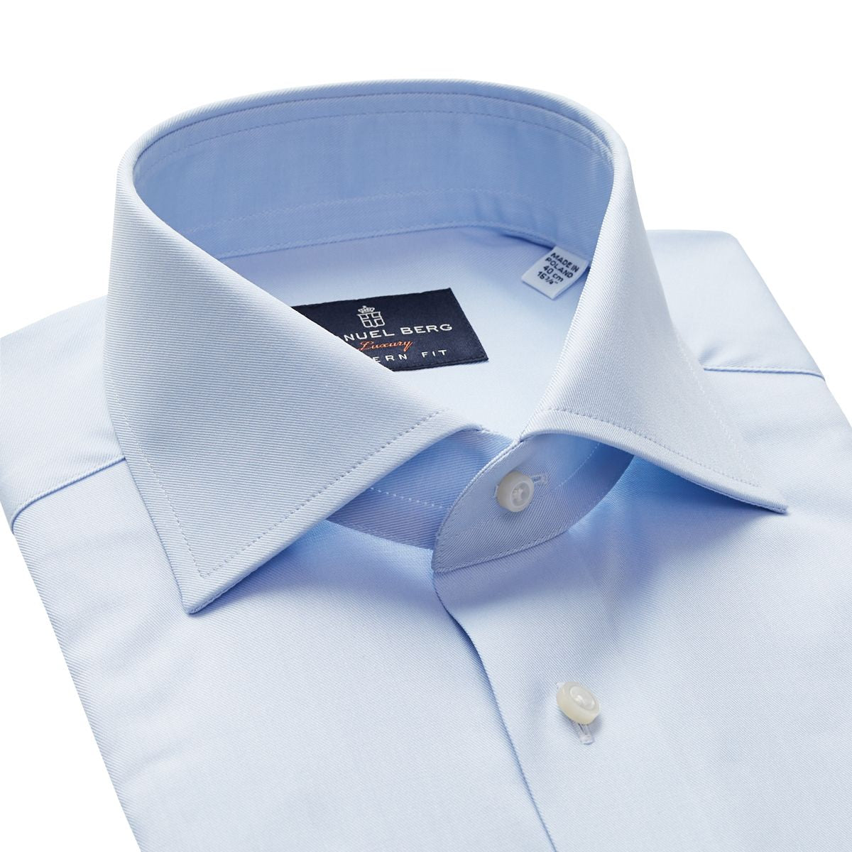 Natural Stretch Yoga Twill Shirt in Light Pastel Blue — Emanuel Berg