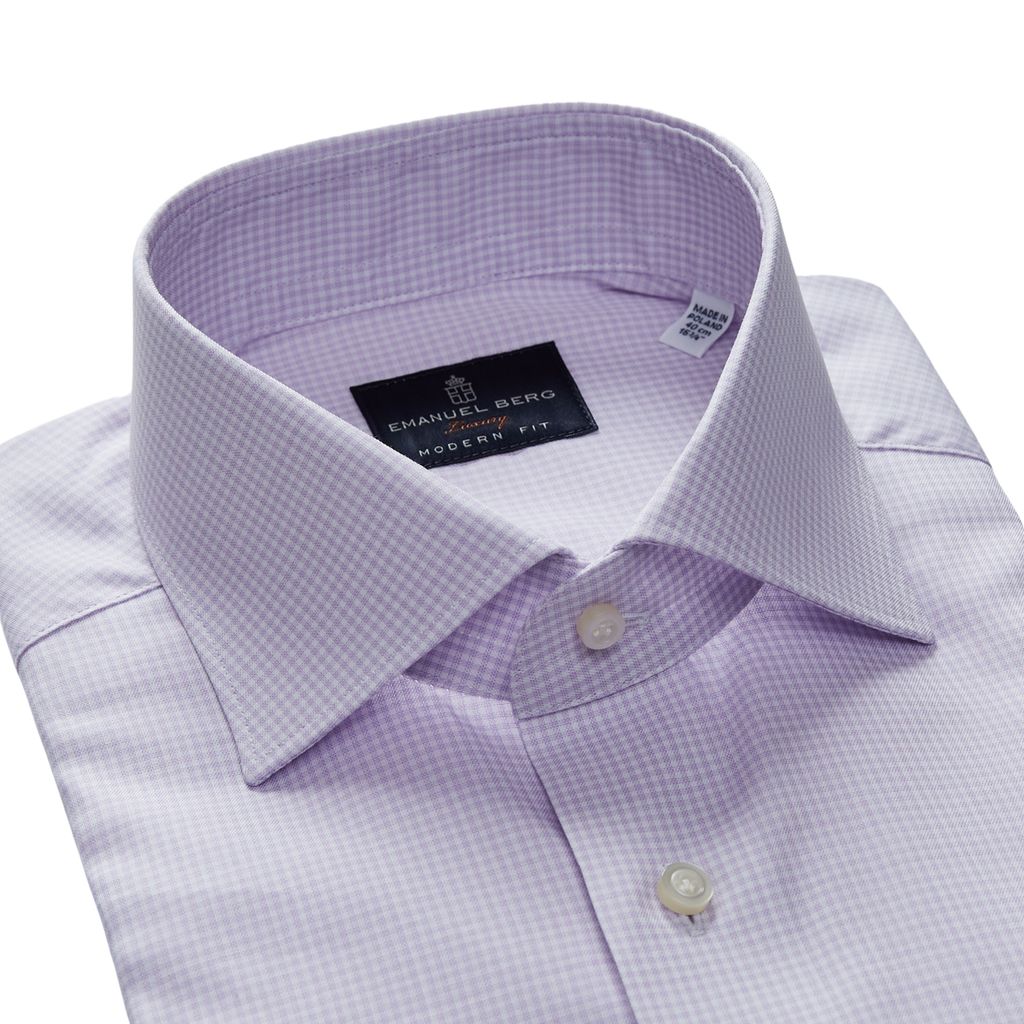 Yoga Twill Premium Stretch Shirt in Light Pastel Purple — Emanuel Berg