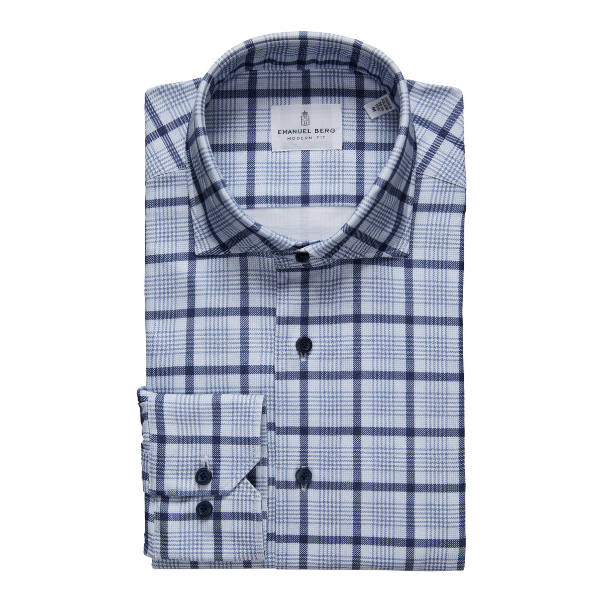 Modern 4Flex Stretch Knit Shirt in Medium Blue — Emanuel Berg